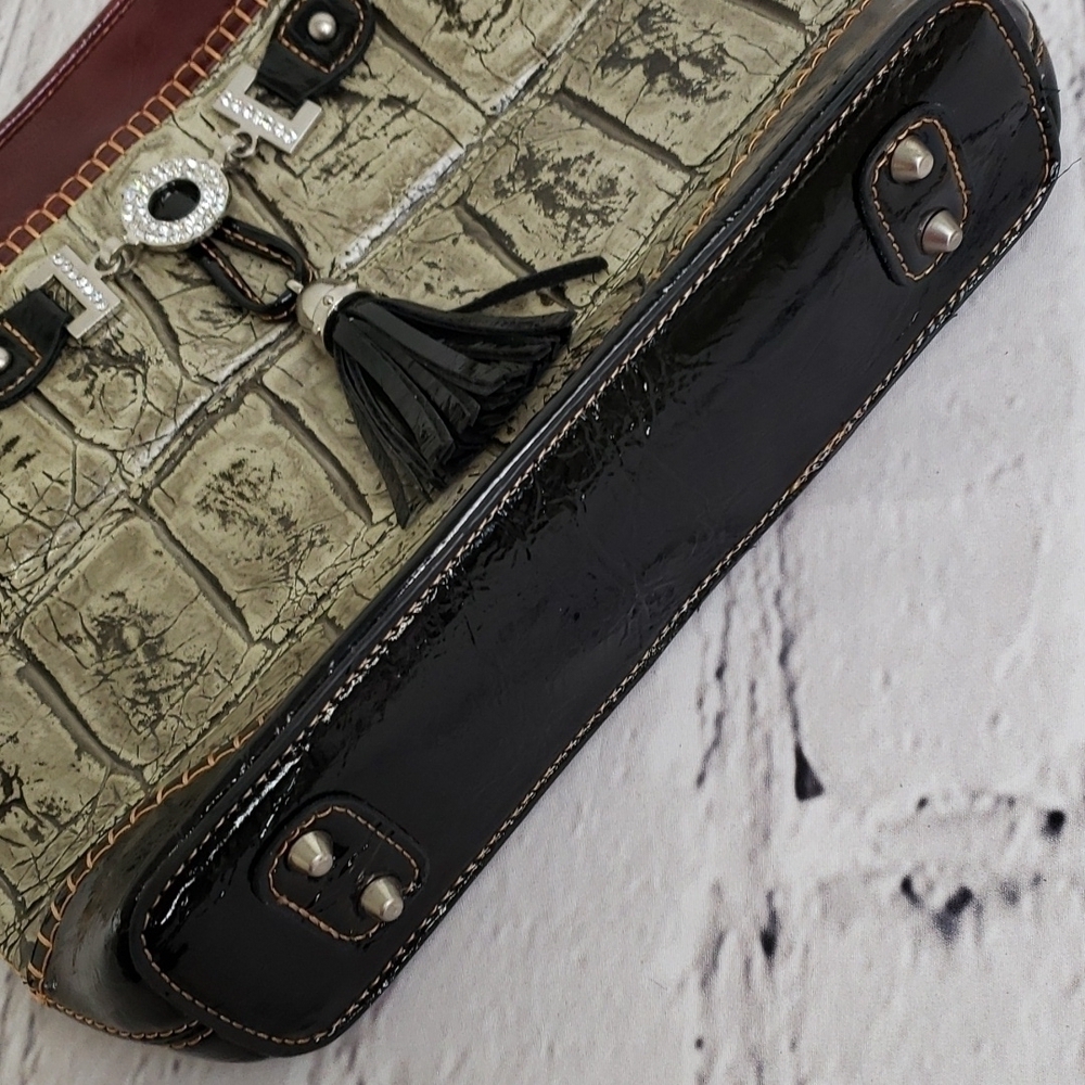 Vintage MC Faux Leather Croc Embossed Shoulder Crossbody Bag Unused EUC - Picture 4 of 15